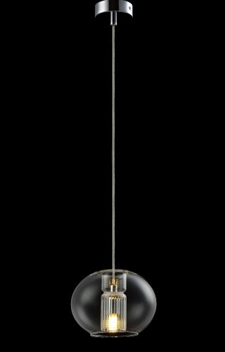 Светильник подвесной BELEZA SP1 E CHROME Crystal Lux прозрачный 1 лампа, основание хром в стиле лофт шар фото 5